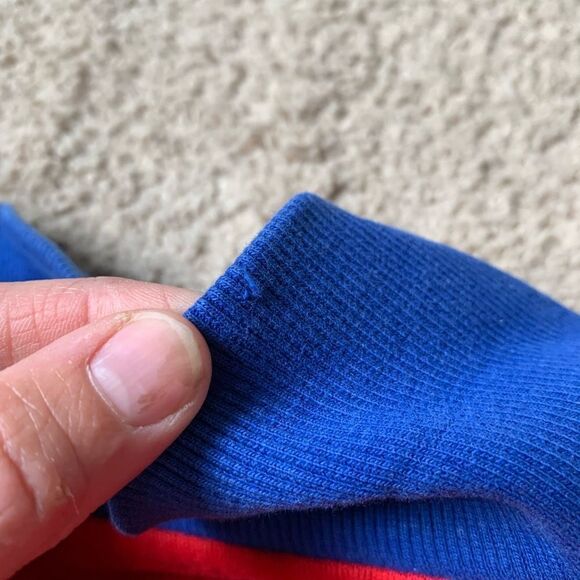 VTG Adidas Philadelphia Sixers Stitched Red Blue Zip Up Sweatshirt Jacket Size L - Picture 8 of 9